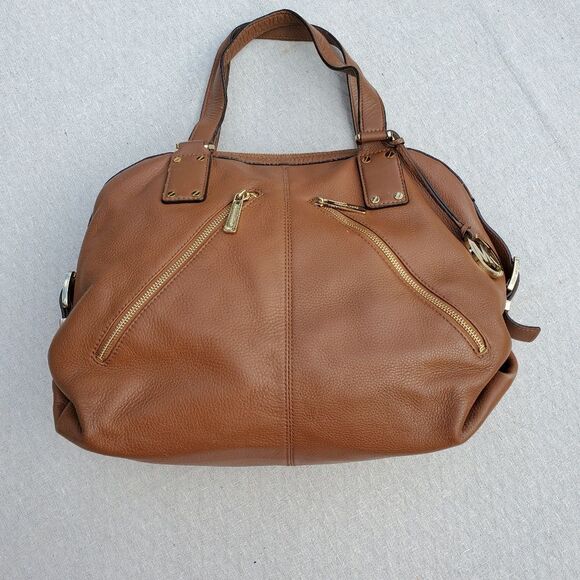 Michael Kors Large Pebbled Leather Satchel Purse Shoulder Bag - Picture 1 of 13